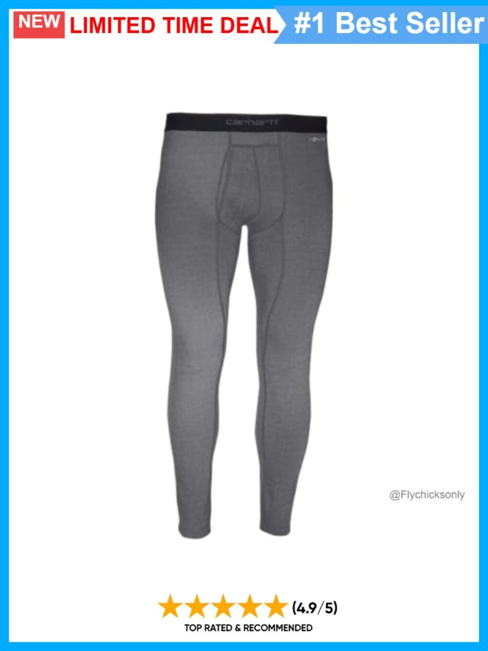 Heavyweight Thermal Base Layer Pant Low Rise Straight Fit Work